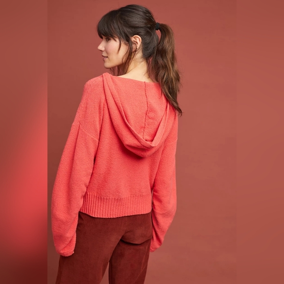 NWOT Anthropologie Moth Zurich Hooded Sweater Orange XXSP - Picture 4 of 12